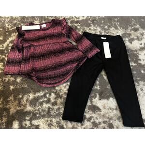 SHEIN Toddler Purple Top & Black Leggings Unbranded 18-24 Months (NWT)
